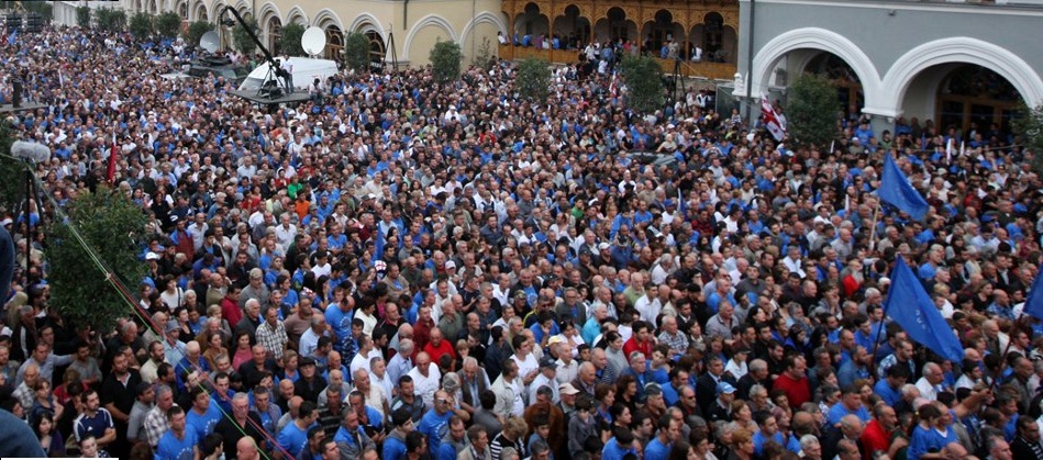 A Georgian Dream Rally in Telavi on 9 September
